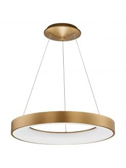 Dimmbare LED-Pendelleuchte Rando in Gold, Ø 60 x H 6 cm 11 Dimmbare LED-Pendelleuchte Rando in Gold, Ø 60 x H 6 cm -Leuchten Verkaufsladen Dimmbare LED Pendelleuchte Rando in Gold 3