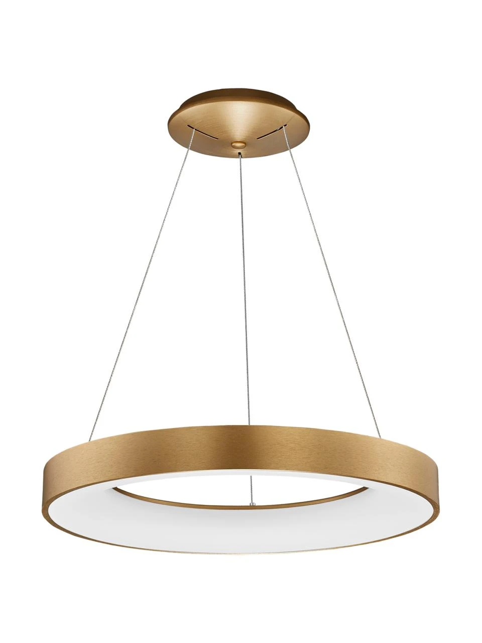 Dimmbare LED-Pendelleuchte Rando in Gold, Ø 60 x H 6 cm 6 Dimmbare LED-Pendelleuchte Rando in Gold, Ø 60 x H 6 cm – Bild 4