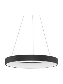 Dimmbare LED-Pendelleuchte Rando in Schwarz, Ø 60 x H 6 cmNur noch wenige verfügbar
