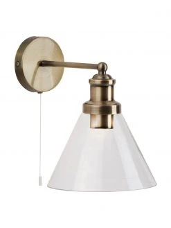 Searchlight Glas-Wandleuchte Pyramid mit Zugschalter, T 25 x H 25 cmNur noch wenige verfügbar -Leuchten Verkaufsladen Glas Wandleuchte Pyramid mit Zugschalter 2