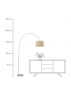 Westwing Collection Gro&szlig;e Bogenlampe Laurence in Beige, Ø 40 x H 188 cm -Leuchten Verkaufsladen Grosse Bogenlampe Laurence in Beige 3