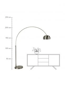 Gro&szlig;e Bogenlampe Metal Bow in Silber, B 170 x H 205 cm -Leuchten Verkaufsladen Grosse Bogenlampe Metal Bow in Silber 2