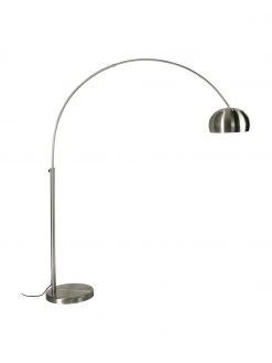 Gro&szlig;e Bogenlampe Metal Bow in Silber, B 170 x H 205 cm