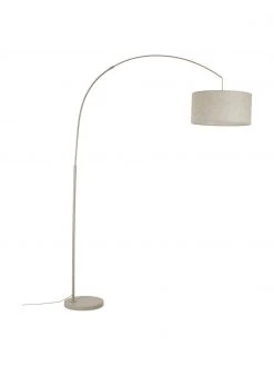 Westwing Collection Gro&szlig;e Bogenlampe Niels in Beige, Ø 50 x H 218 cm