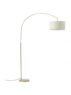 Westwing Collection Große Bogenlampe Niels in Messing-Beige, Ø 50 x H 218 cm