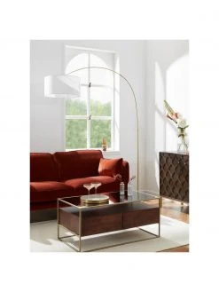 Westwing Collection Gro&szlig;e Bogenlampe Niels in Messing-Wei&szlig;, Ø 50 x H 218 cm -Leuchten Verkaufsladen Grosse Bogenlampe Niels in Messing Weiss 2