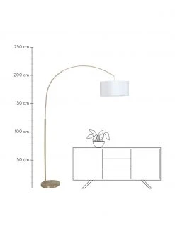Westwing Collection Gro&szlig;e Bogenlampe Niels in Messing-Wei&szlig;, Ø 50 x H 218 cm -Leuchten Verkaufsladen Grosse Bogenlampe Niels in Messing Weiss 4