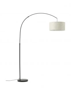Westwing Collection Gro&szlig;e Bogenlampe Niels in Schwarz-Beige, Ø 50 x H 218 cm
