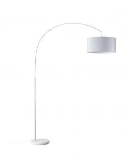 Westwing Collection Gro&szlig;e Bogenlampe Niels in Wei&szlig;, Ø 50 x H 218 cm