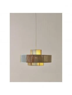 Westwing Collection Gro&szlig;e Boho-Pendelleuchte Lace aus Leinenf&auml;den, Ø 50 x H 25 cm -Leuchten Verkaufsladen Grosse Boho Pendelleuchte Lace aus Leinenfaden 10