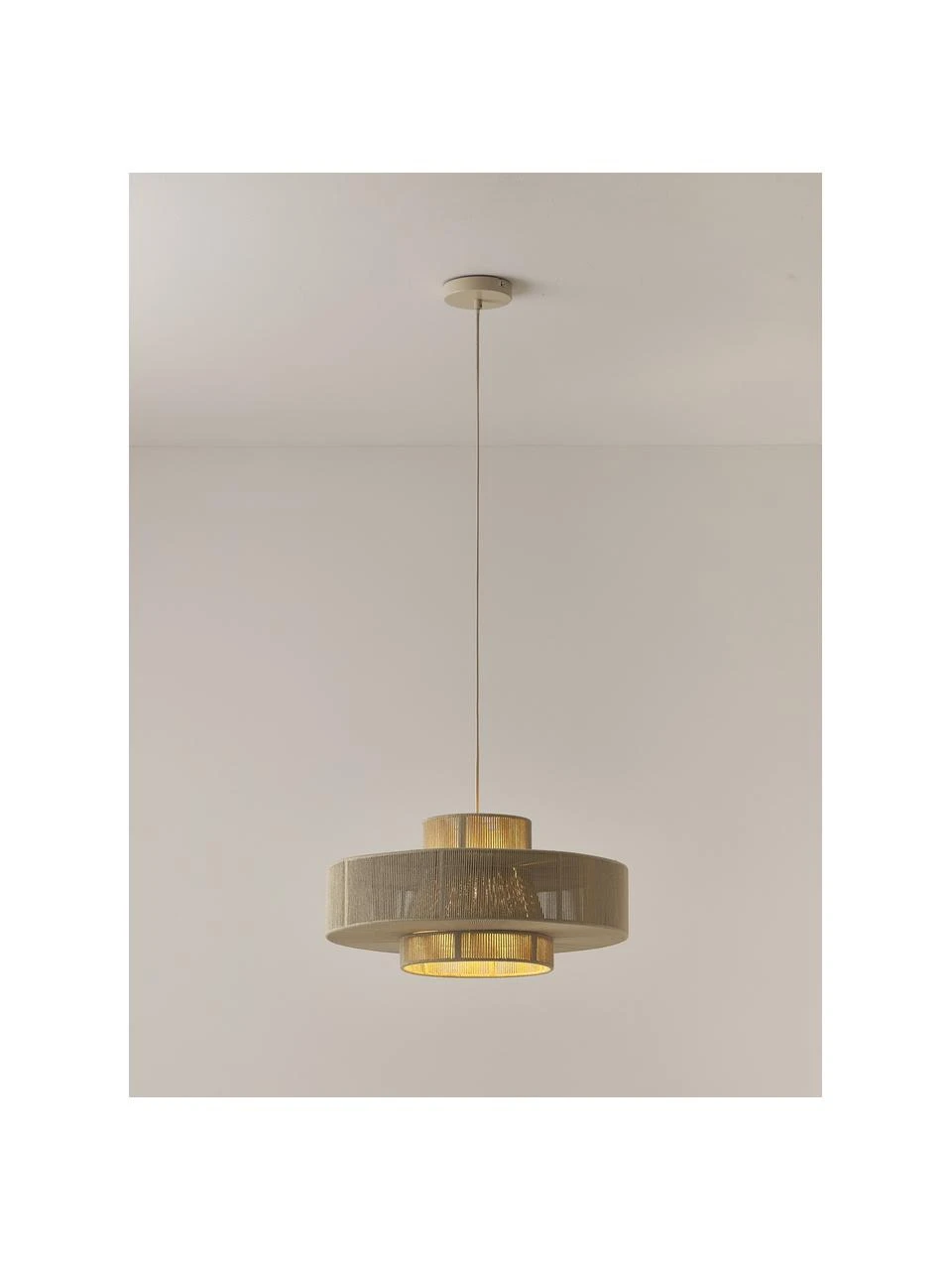 Westwing Collection Große Boho-Pendelleuchte Lace aus Leinenfäden, Ø 50 x H 25 cm 5 Westwing Collection Große Boho-Pendelleuchte Lace aus Leinenfäden, Ø 50 x H 25 cm – Bild 4