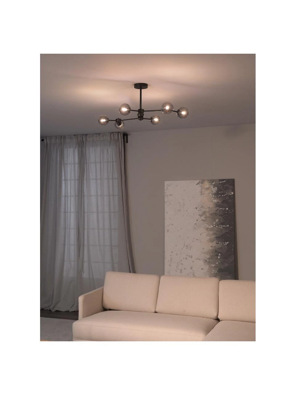 Westwing Collection Große Deckenleuchte Aurelia in Schwarz, B 110 x H 32 cm 5 Westwing Collection Große Deckenleuchte Aurelia in Schwarz, B 110 x H 32 cm – Bild 3