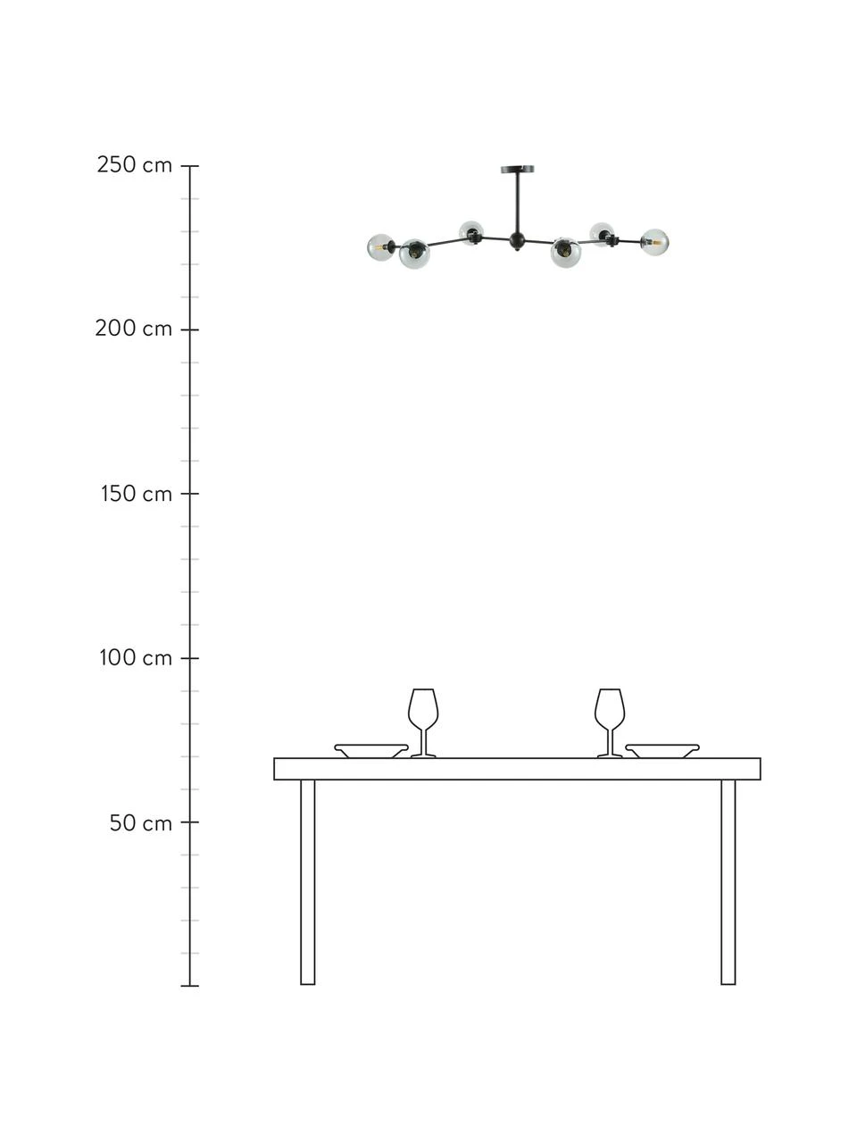 Westwing Collection Große Deckenleuchte Aurelia in Schwarz, B 110 x H 32 cm 6 Westwing Collection Große Deckenleuchte Aurelia in Schwarz, B 110 x H 32 cm – Bild 4
