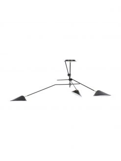 Westwing Collection Gro&szlig;e Deckenleuchte Neron mit Gold-Dekor in Schwarz, B 173 x H 52 cm