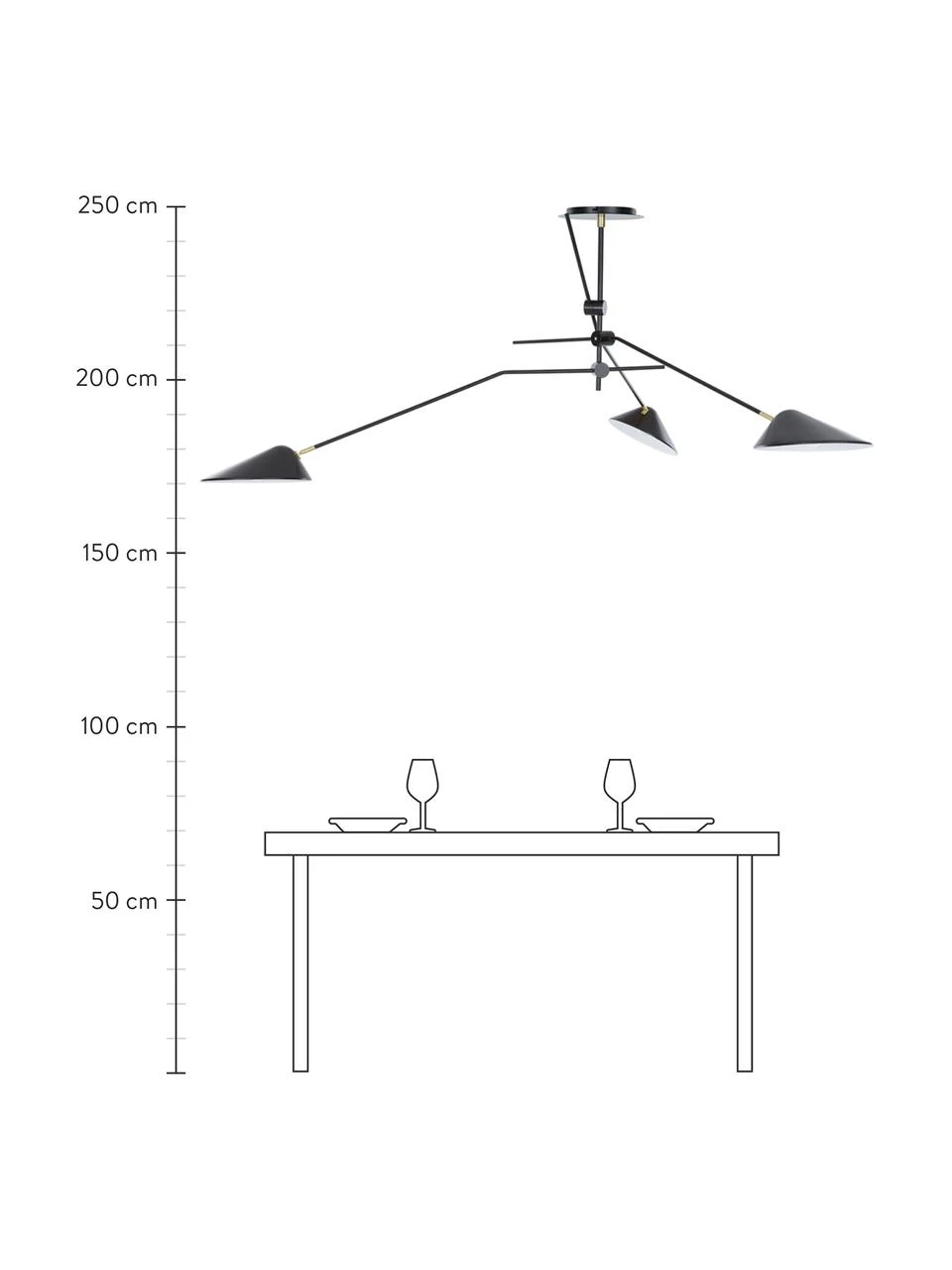 Westwing Collection Große Deckenleuchte Neron mit Gold-Dekor in Schwarz, B 173 x H 52 cm 6 Westwing Collection Große Deckenleuchte Neron mit Gold-Dekor in Schwarz, B 173 x H 52 cm – Bild 4