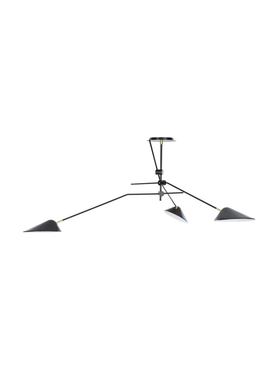 Westwing Collection Große Deckenleuchte Neron mit Gold-Dekor in Schwarz, B 173 x H 52 cm 3 Westwing Collection Große Deckenleuchte Neron mit Gold-Dekor in Schwarz, B 173 x H 52 cm