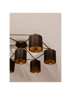 Gro&szlig;e Deckenleuchte Staiti in Schwarz-Gold, Ø 84 x H 24 cm -Leuchten Verkaufsladen Grosse Deckenleuchte Staiti in Schwarz Gold 2