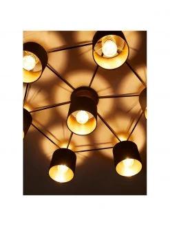 Gro&szlig;e Deckenleuchte Staiti in Schwarz-Gold, Ø 84 x H 24 cm -Leuchten Verkaufsladen Grosse Deckenleuchte Staiti in Schwarz Gold 4