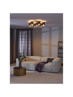 Gro&szlig;e Deckenleuchte Staiti in Schwarz-Gold, Ø 84 x H 24 cm -Leuchten Verkaufsladen Grosse Deckenleuchte Staiti in Schwarz Gold 5