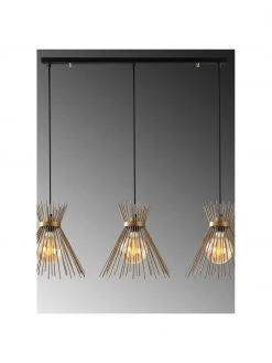 Gro&szlig;e Design Pendelleuchte Kirpi in Messing, B 104 x T 30 cm -Leuchten Verkaufsladen Grosse Design Pendelleuchte Kirpi in Messing 5