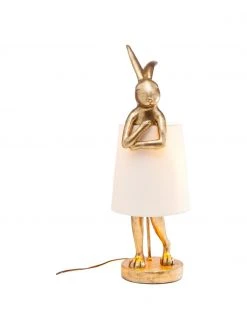 Kare Design Gro&szlig;e Design Tischlampe Rabbit in Gold, Ø 23 x H 68 cm -Leuchten Verkaufsladen Grosse Design Tischlampe Rabbit in Gold 3