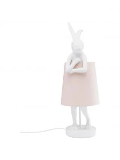 Kare Design Gro&szlig;e Design Tischlampe Rabbit in Rosa, Ø 23 x H 68 cm