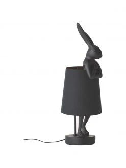 Kare Design Gro&szlig;e Design Tischlampe Rabbit in Schwarz, Ø 23 x H 68 cmNur noch wenige verfügbar -Leuchten Verkaufsladen Grosse Design Tischlampe Rabbit in Schwarz 2