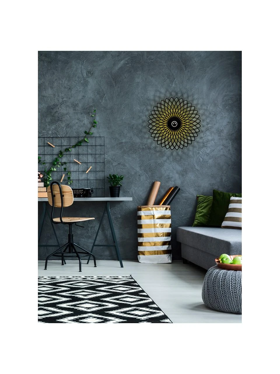 Große Design Wand- und Deckenleuchte Fellini, Ø 50 x T 12 cm 4 Große Design Wand- und Deckenleuchte Fellini, Ø 50 x T 12 cm – Bild 2