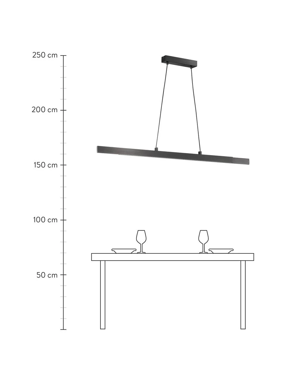 Schöner Wohnen Große Dimmbare Ausziehbare LED-Pendelleuchte Stripe, B 140 x H 6 cm 5 Schöner Wohnen Große Dimmbare Ausziehbare LED-Pendelleuchte Stripe, B 140 x H 6 cm – Bild 3