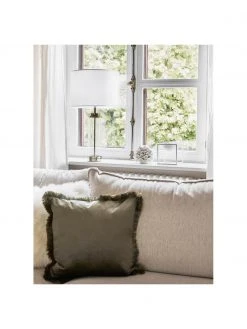 Westwing Collection Gro&szlig;e Glam-Tischlampe Gabor mit Glasfu&szlig;, Ø 35 x H 64 cm -Leuchten Verkaufsladen Grosse Glam Tischlampe Gabor mit Glasfuss 2