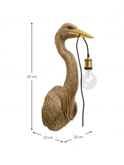 Kare Design Gro&szlig;e Handgefertigte Wandleuchte Heron mit Stecker, T 26 x H 62 cm -Leuchten Verkaufsladen Grosse Handgefertigte Wandleuchte Heron mit Stecker 2