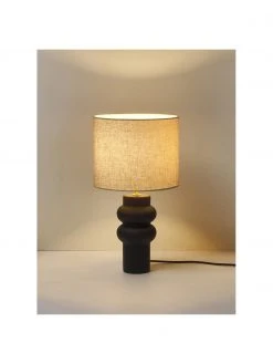 Westwing Collection Gro&szlig;e Keramik-Tischlampe Christine in Schwarz, Ø 28 x H 53 cm -Leuchten Verkaufsladen Grosse Keramik Tischlampe Christine in Schwarz 5