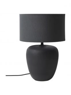 Westwing Collection Gro&szlig;e Keramik-Tischlampe Eileen in Schwarz, Ø 33 cm x H 48 cm