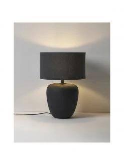Westwing Collection Gro&szlig;e Keramik-Tischlampe Eileen in Schwarz, Ø 33 cm x H 48 cm -Leuchten Verkaufsladen Grosse Keramik Tischlampe Eileen in Schwarz 5
