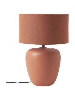 Westwing Collection Gro&szlig;e Keramik-Tischlampe Eileen in Terrakotta, Ø 33 cm x H 48 cm