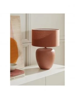 Westwing Collection Gro&szlig;e Keramik-Tischlampe Eileen in Terrakotta, Ø 33 cm x H 48 cm -Leuchten Verkaufsladen Grosse Keramik Tischlampe Eileen in Terrakotta 3