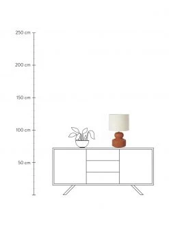 Westwing Collection Gro&szlig;e Keramik-Tischlampe Georgina in Terrakotta, Ø 33 x H 52 cm -Leuchten Verkaufsladen Grosse Keramik Tischlampe Georgina in Terrakotta 2