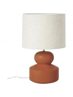 Westwing Collection Gro&szlig;e Keramik-Tischlampe Georgina in Terrakotta, Ø 33 x H 52 cm