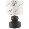 Westwing Collection Gro&szlig;e Keramik-Tischlampe Georgina mit One-Line-Drawing, Ø 33 x H 52 cm