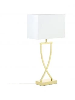 Westwing Collection Gro&szlig;e Klassische Tischlampe Vanessa in Gold, B 27 x H 52 cm