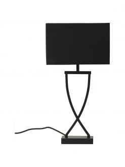 Westwing Collection Gro&szlig;e Klassische Tischlampe Vanessa in Schwarz, B 27 x H 52 cm