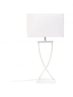 Westwing Collection Gro&szlig;e Klassische Tischlampe Vanessa in Wei&szlig;, B 27 x H 52 cm