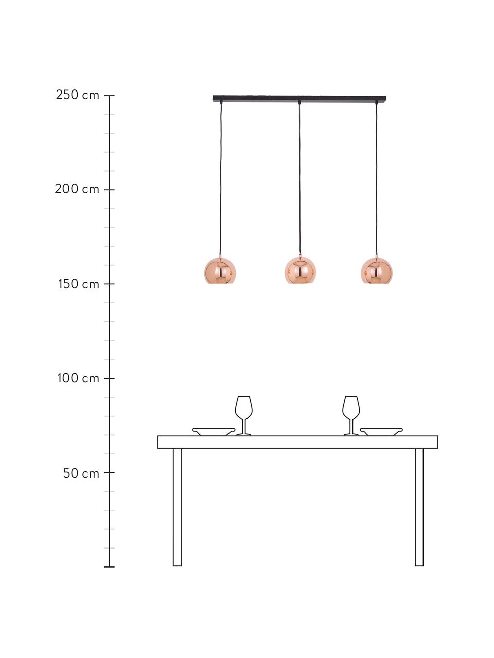 Frandsen Große Kugel-Pendelleuchte Ball in Kupferfarben, B 100 x H 18 cm 6 Frandsen Große Kugel-Pendelleuchte Ball in Kupferfarben, B 100 x H 18 cm – Bild 4