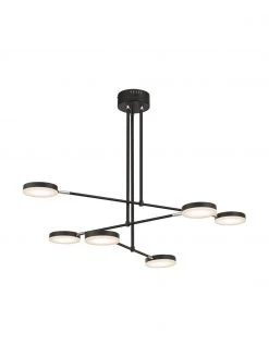 Gro&szlig;e LED-Pendelleuchte Fad in Schwarz, B 89 x H 62 cm