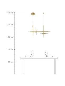 Westwing Collection Gro&szlig;e LED-Pendelleuchte Gratia in Gold, B 90 x H 90 cm -Leuchten Verkaufsladen Grosse LED Pendelleuchte Gratia in Gold 2