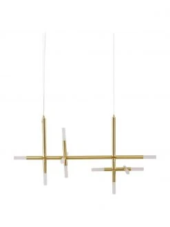 Westwing Collection Gro&szlig;e LED-Pendelleuchte Gratia in Gold, B 90 x H 90 cm