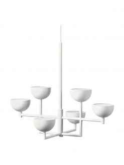 Westwing Collection Gro&szlig;e LED-Pendelleuchte Paula in Mattwei&szlig;, B 55 x H 49 cm