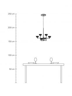 Westwing Collection Gro&szlig;e LED-Pendelleuchte Paula in metallisch gl&auml;nzendem Schwarz, B 55 x H 49 cm -Leuchten Verkaufsladen Grosse LED Pendelleuchte Paula in metallisch glanzendem Schwarz 3