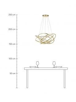 Kare Design Gro&szlig;e LED-Pendelleuchte Saturn in Gold, Ø 72 x H 75 cm -Leuchten Verkaufsladen Grosse LED Pendelleuchte Saturn in Gold 2