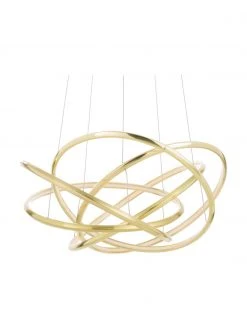 Kare Design Gro&szlig;e LED-Pendelleuchte Saturn in Gold, Ø 72 x H 75 cm -Leuchten Verkaufsladen Grosse LED Pendelleuchte Saturn in Gold 5